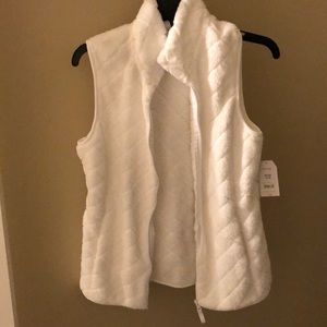 White fleece vest